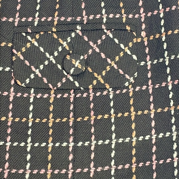 Y2K Brown, Pink & Cream Wool Tweed Pleated Mini Skirt Ann Taylor Loft Size 10 - Picture 3 of 10